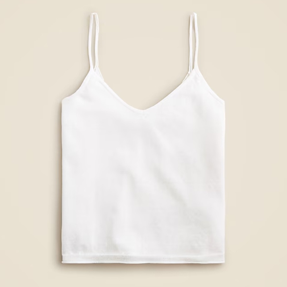 JCREW Cotton Gauze Tank, White, Large